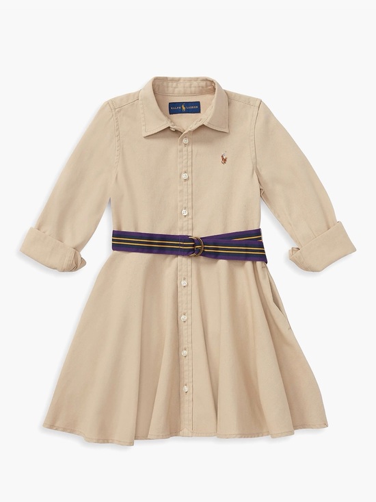 Ralph Lauren Other - Polo Ralph Lauren Girls Belted Chino Shirtdress Khaki Size 6